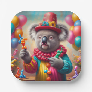 Koala Clown Paper Plates