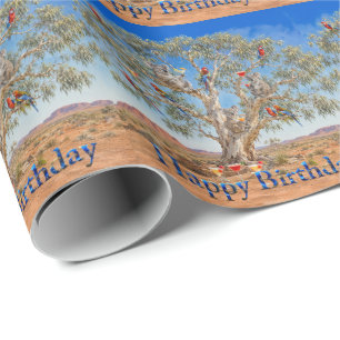 Koala Cocktail Hour Gumtree Happy Birthday Wrapping Paper