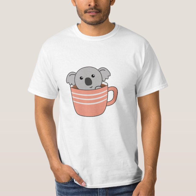 Koala Coffee Coffee Cup Cute Animals Koalas T-Shirt (Front)