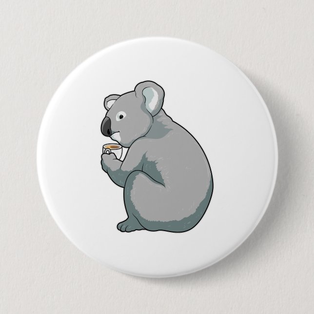 Koala Coffee Cup Button (Front)