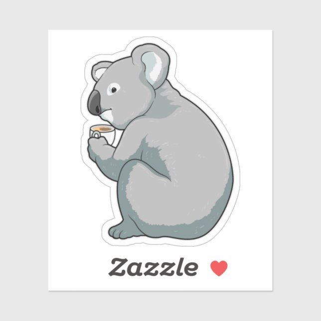 Koala Coffee Cup Sticker (Sheet)