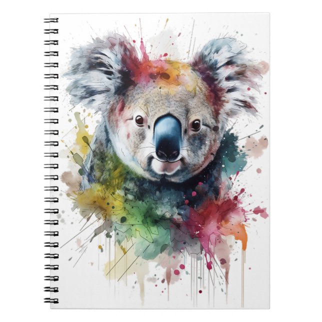 Koala Colorido: una ilustración vibrante Notebook (Front)