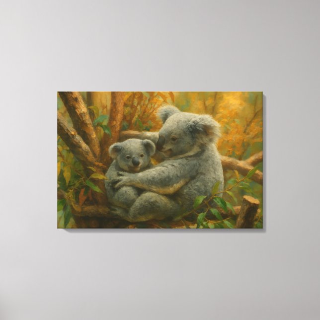 Koala Companions – Realistic Wildlife Pair Canvas Print (Front)