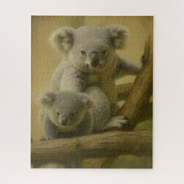 Koala Companions – Tender Wildlife Art Print Jigsaw Puzzle (Vertical)