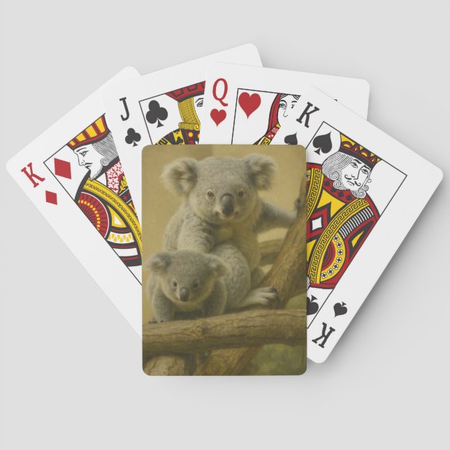 Koala Companions – Tender Wildlife Art Print Poker Cards (Back)