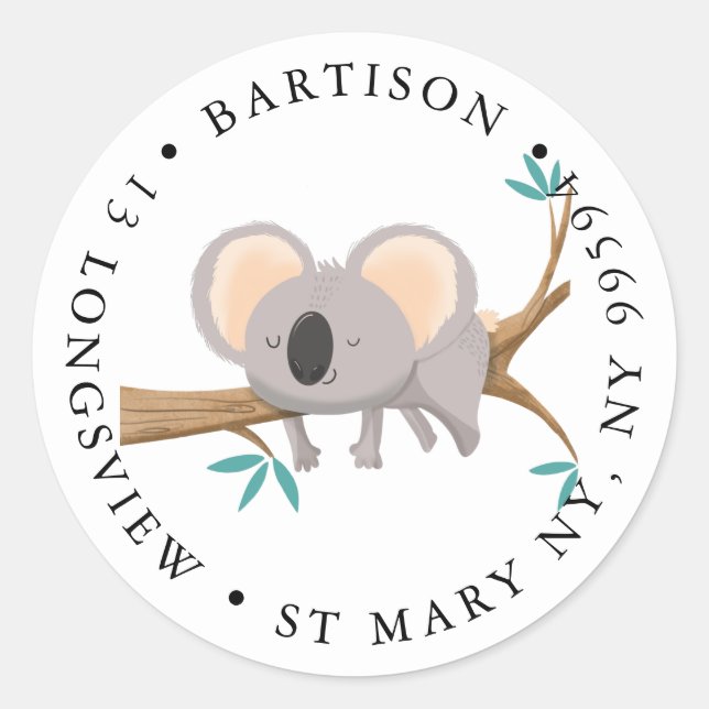 Koala company Classic Round Sticker (Front)