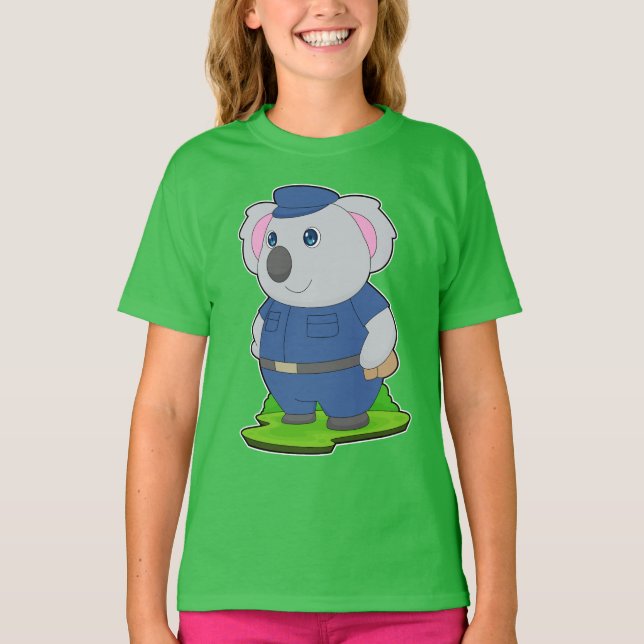 Koala Cop Police hat Police T-Shirt (Front)