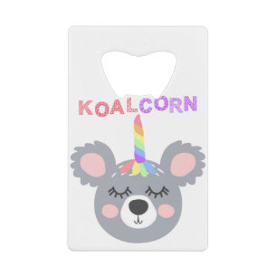 koala corn bear with rainbow horn Cool Koala Credit Card Bottle Opener