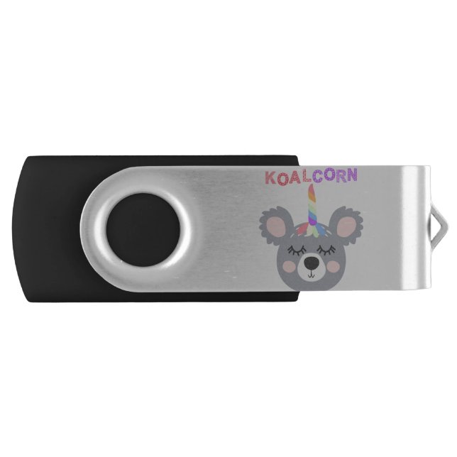 koala corn bear with rainbow horn Cool Koala Flash Drive (Front)
