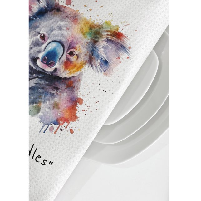 Koala Cuddles in Color, custom Kitchen Towel (Creator Uploaded)
