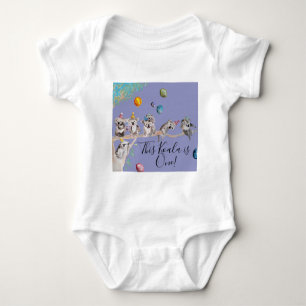 Koala Cute First Birthday Pastel Purple Watercolor Baby Bodysuit