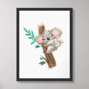 Koala Daddy And Baby Framed Art