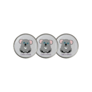 Koala Design Personalised Any Colour Background Golf Ball Marker
