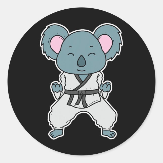 Koala Does Karate  Classic Round Sticker (Front)