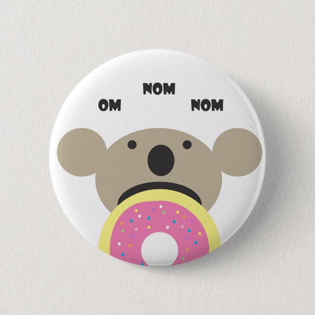 Koala Donut Diet Pinback Button (Front)