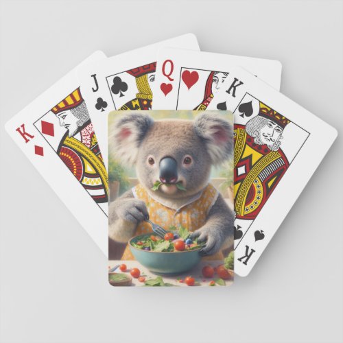 Koala Eating Salad Poker Cards