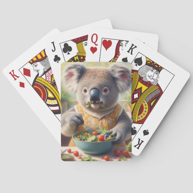 Koala Eating Salad Poker Cards (Back)