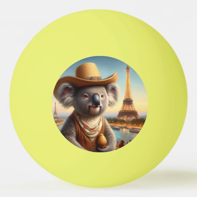 Koala Eiffel Tower Ping Pong Ball (Front)