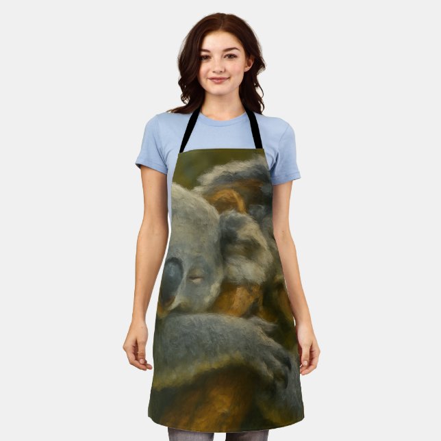 Koala Embrace – Tender Wildlife Moment Apron (Worn)