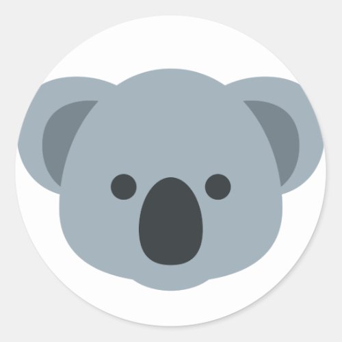 Koala emoji classic round sticker