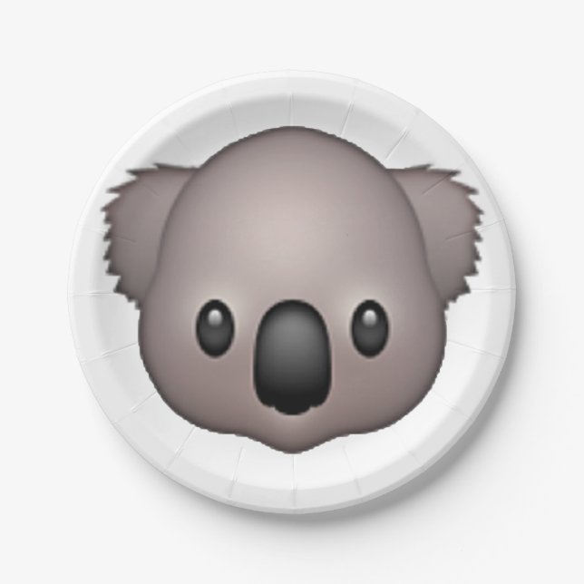 Koala - Emoji Paper Plates (Front)