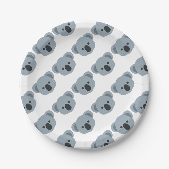 Koala emoji paper plates (Front)