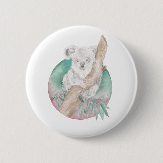 Koala & Eucalyptus Button