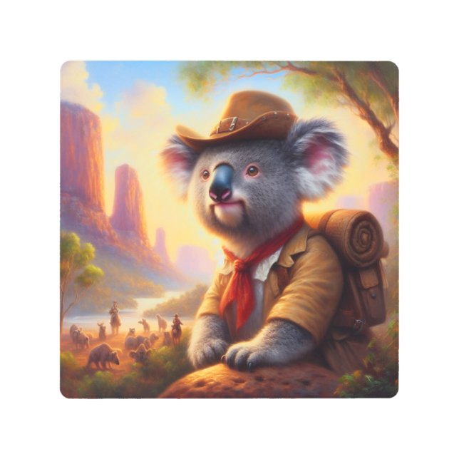 Koala Explorer Metal Print (Front)