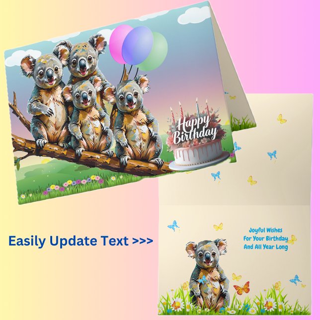 Koala Family Birthday Card (Creator Uploaded)