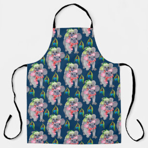 Koala Family Blue Christmas Apron