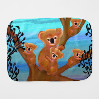 Koala Family Habitat Baby Burp Cloth