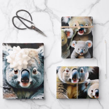 Koala Family in Watercolor Forest