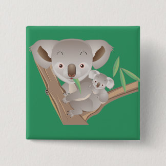 Koala Family Pinback Button