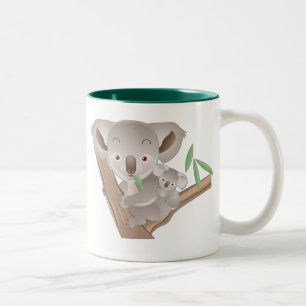 Koala Family Two-Tone Coffee Mug