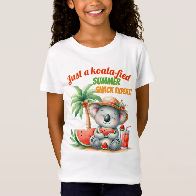 Koala-fied Summer Snack Expert – Funny Beach Vibes T-Shirt (Front)
