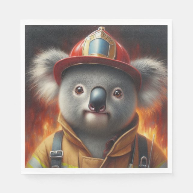 Koala Firefighter Napkins (Front)