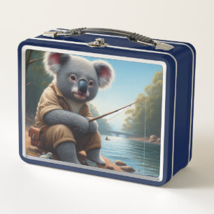 Koala Fishing Metal Lunch Box
