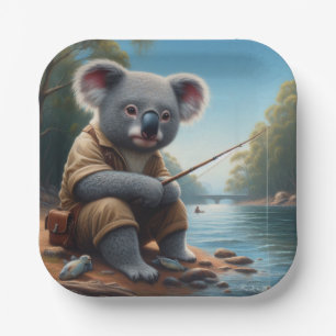 Koala Fishing Paper Plates
