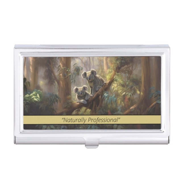 Koala Forest Dreams, custom Business Card Case (Front)