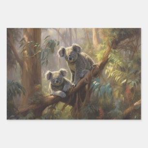 Koala Forest Dreams Wrapping Paper Sheets