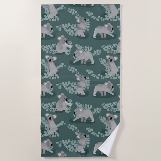Koala Gathering Beach Towel (Front)
