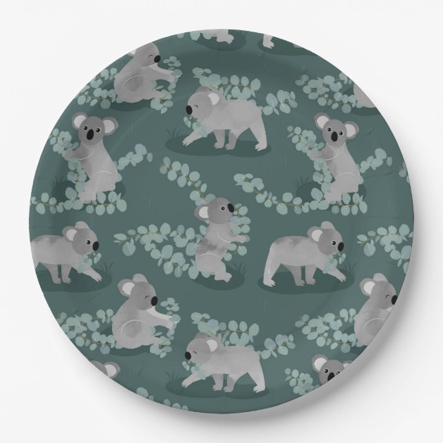 Koala Gathering Paper Plates (Front)