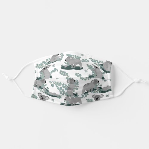 Koala Gathering White Adult Cloth Face Mask