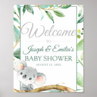 Koala Gender Neutral Baby Shower Welcome Poster