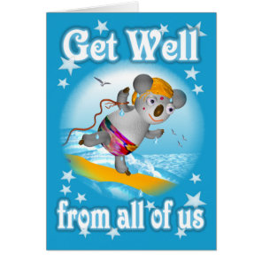 Koala GetWell Surfer Card-blank Cards