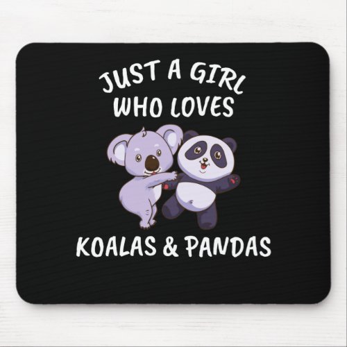 Koala Gift Women Panda Girls Cute Koala and Pandas Mouse Pad