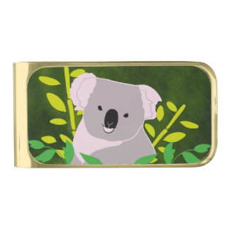 Koala Gold Finish Money Clip