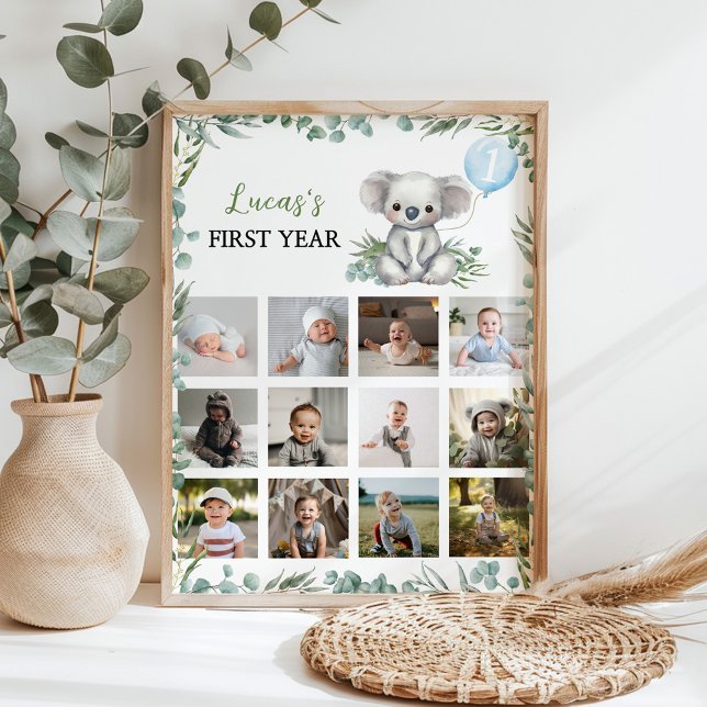 Koala Greenery First Year Photo Milestone Poster (Creator Uploaded)