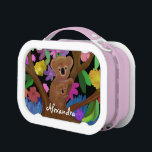 Koala Habitat Lunchbox<br><div class="desc">Graphic illustration of koalas in their habitat surrounded by colorful flowers and leaves. Customize the with your name. Yubo lunch boxes are 100% dishwasher safe and have a unique design. Wildlife art is great for kids of all ages.</div>