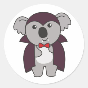 Koala Halloween Cute Devil Kids Vampire Costume Cl Classic Round Sticker